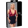 Cottelli Bondage Plus Size - low-cut babydoll (red-black)