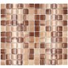 Sklenená mozaika XCM 8290 30,5x32,5 cm béžová/hnedá