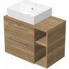 INTEDOOR Kúpeľ.skriňa+umývadlo BEE, úchyt chróm, 80cm, regál vpravo, dub Halifax