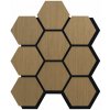Akustický obkladový panel Hexagon, MDF, drevo, 7980 × 6600 × 18 mm, dub hnedý, AKH003