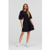 ŠATY KARL LAGERFELD A-LINE PUFF SLEEVE DRESS BLACK