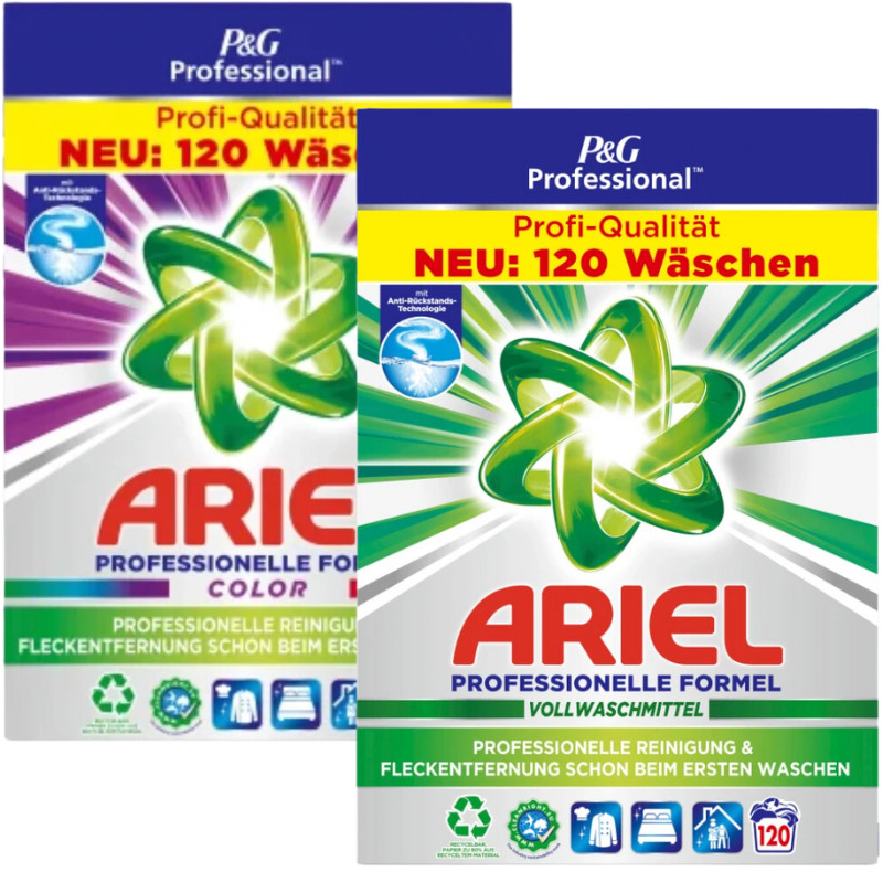 Ariel Professional Univerzálny a Color prášok na pranie 2 x 120 PD