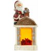 MagicHome Vianoce Dekorácia MagicHome Vianoce, Santa s kozubom, 9 LED, 3xAA, keramika, 27,50x19x51 cm