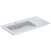 Geberit ONE - Umývadlo nábytkové, 90x48x13 cm, skrytý prepad, s otvorom na batériu, vodorovný odtok, KeraTect, biela 505.007.00.1