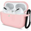 Silikónové púzdro pre Airpods 3 s karabínou - Ružová