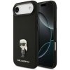 Karl Lagerfeld Liquid Silicone Metal Ikonik zadný kryt pre iPhone Air Black