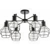 Toolight - Závesné kovové stropné svietidlo 6xE27 60W APP735-6C, čierna, OSW-08764