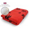 DRYBED Premium Vet Bed červený + čierne labky 100 x 75 cm