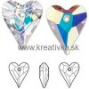Swarovski kryštáľ prívesok srdce 14x17mm 1ks dúhový efekt