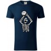 Basketbal kostra - Tričko z organickej bavlny - XL ( Tmavomodrá (veľmi tmavá - skoro čierna) )