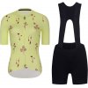 RIVANELLE Cyklistický krátky dres a krátke nohavice - METTLE LADY - žltá/čierna