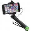 AppleMix Teleskopická selfie tyč - spúšťací kábel - 3,5 mm jack - čierna / zelená