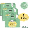 Muumi Baby 1 Newborn 2-5 kg (75 ks), mesačné balenie eko plienok