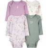CARTER'S Body dlhý rukáv Purple/Green Floral dievča 4ks 3m/ veľ. 62 1R700410_3M