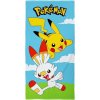 Halantex Plážová osuška Pokémoni Pikachu a Scorbunny 70 x 140 cm