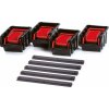 Prosperplast SETTRUCK s lištou na stenu 580 x 230 x 130 mm (16 boxov + 5 líšt)