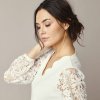 Krátke rozšírené šaty s macramé biela 048 Blancheporte
