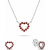 Brilio Silver Set strieborných šperkov Srdiečka so zirkónmi SET266WR (náhrdelník, náušnice)