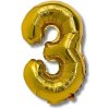 Fóliový balónik číslo 3 zlatý 40 cm