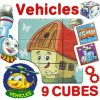 DOHÁNY Obrázkové kostky Dopravní prostředky, 9 kostek