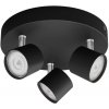 Philips 8719514435414 LED prisadené stropné svietidlo Star 3x4,5W | 1500lm | 2700K- stmievateľné, nastaviteľné, čierna