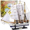 Model dekoratívnej plachetnice fregaty biela