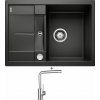 Blanco METRA 45 S Compact čierna + excentrické ovládanie + Blanco MILA chróm 519414