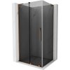 MEXEN/S - Velar L sprchovací kút, posuvné dvere 100 x 90, grafit, ružové zlato 871-100-090-43-60