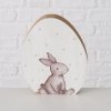 Boltze Home Drevená dekorácia Vajíčko so zajacom Knuffi Variant: S bodkami