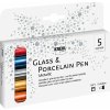 Kreul Perá na sklo a porcelán Metallic 5 ks