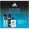 Adidas ICE DIVE darčeková sada pre mužov voda po holení 100 ml + vonný dezodorant 150 ml + sprchový gél 250 ml