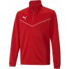 Chlapčenská mikina Puma, TEAMRISE 1 4 ZIP TOP JR červená,biela 128