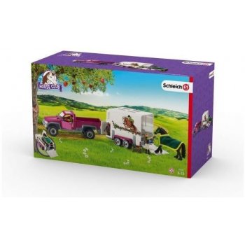 Schleich Pick-up s prívesom a koňom