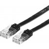 Value 21.99.0961 RJ45 sieťové káble, prepojovacie káble CAT 6 U/UTP 1.00 m čierna netienený, plochý, pozlátené kontakty 1 ks; 21.99.0961