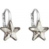 Evolution Group Strieborné náušnice visiace s krištáľmi Swarovski šedá hviezdička 31227.5, darčekové balenie