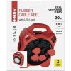 P08420 Vonkajší predlžovací kábel na bubne 20 m / 4 ks. / guma / 230 V / 1,5 mm2 s LED reflektorom EMOS