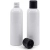 Plastová fľaša biela, čierny vrchnák s poistkou, 100 ml