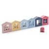 Cubika Pastel farebné domčeky – drevená stavebnica 30 dielov
