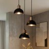 EMIBIG LIGHTING Závesné svietidlo Seco, Ø 30 cm, čierna farba, kov/drevo, 3 svetlá. - 1393/3PREM