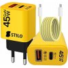 Nabíjačka Stilo 45W GaN 2x USB PD QC + kábel USB-C 1m