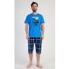 Wild life pánské pyžamo kapri modré