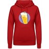 AWDis Hoodie Mikina - Motív - Pivo so smrtkou 2 - Ohnivá červená - XS - Dámske