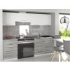 Kuchynská linka Belini 180 cm biely mat / šedý antracit Glamour Wood s pracovnou doskou Superuniqa3 Výrobca TOR SUPERUNIQA3/3/WT/WTGW1/0/E