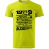 1977 v kocke - Klasické pánske tričko vyššej gramáže - S ( Limetková )