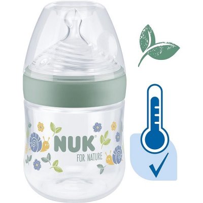 NUK For Nature fľaša s kontrolou teploty 150 ml zelená