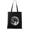 Mesiac a horolezec - Taška bavlnená - 42 x 38 cm ( Čierna )