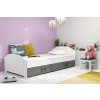 BMS Group Posteľ LILI 200x90 biela - grafitová