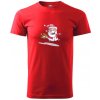 Santa so zahryznutým psom - Klasické pánske tričko vyššej gramáže - 3XL ( Červená )