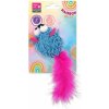 Magic Cat Relax myš s pírkem a šantou 6 cm