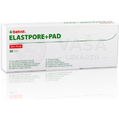 Batist Elastpore+Pad Sterilné krytie na rany (10 x 30 cm) 25 náplastí s vankúšikom